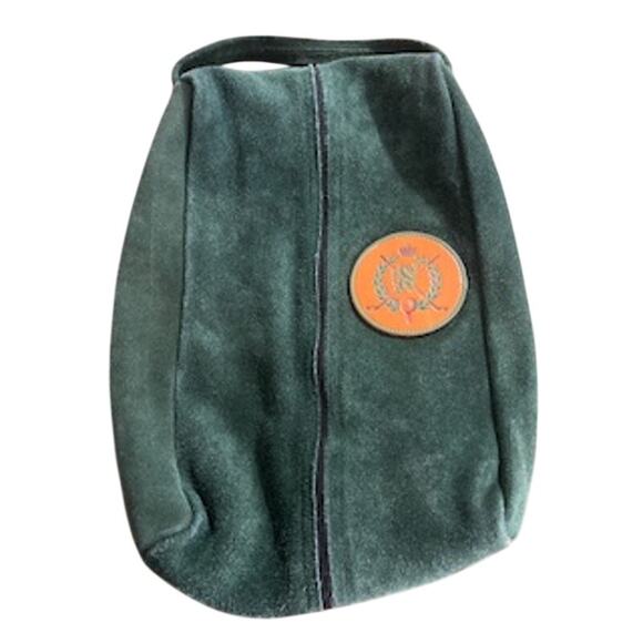 Vintage Green Suede Leather Golf Shoe Bag